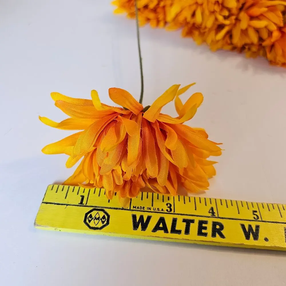 Artificial Fall Silk Flower Stems 41pc Orange Yellow Rust Mum Daisy Floral Decor